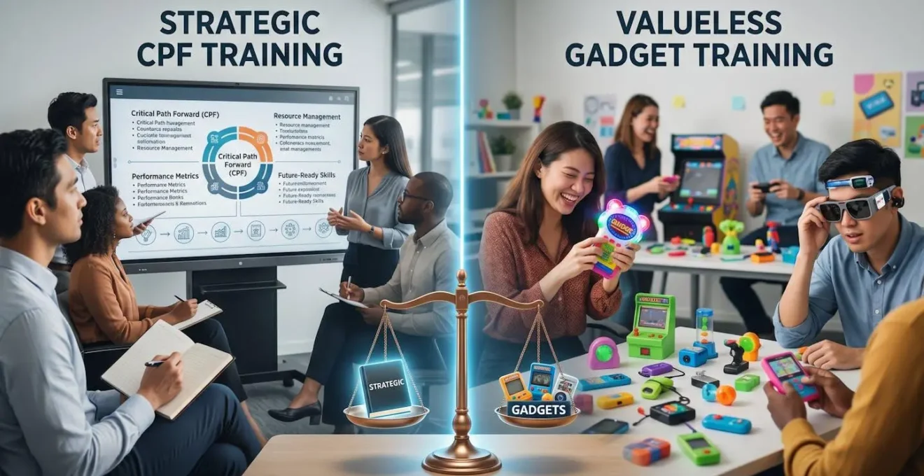 Balance symbolique entre une formation CPF stratégique et une formation gadget sans valeur ajoutée
