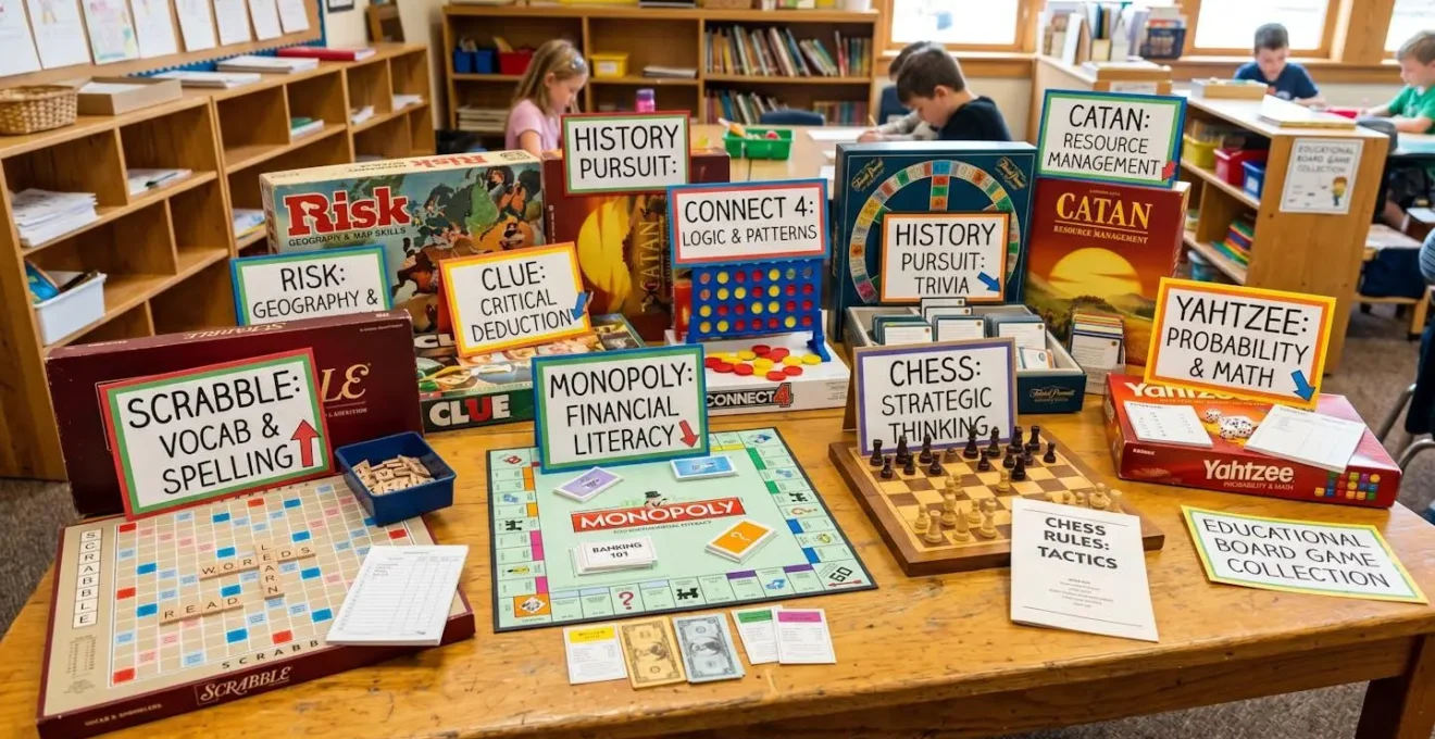 Collection de jeux de société classiques réarrangés pour usage pédagogique